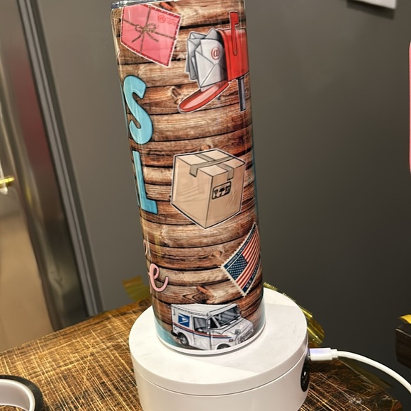 POSTAL LIFE W/usps details  20 oz stainless steel tumbler in blue or green NWT - Picture 6 of 9